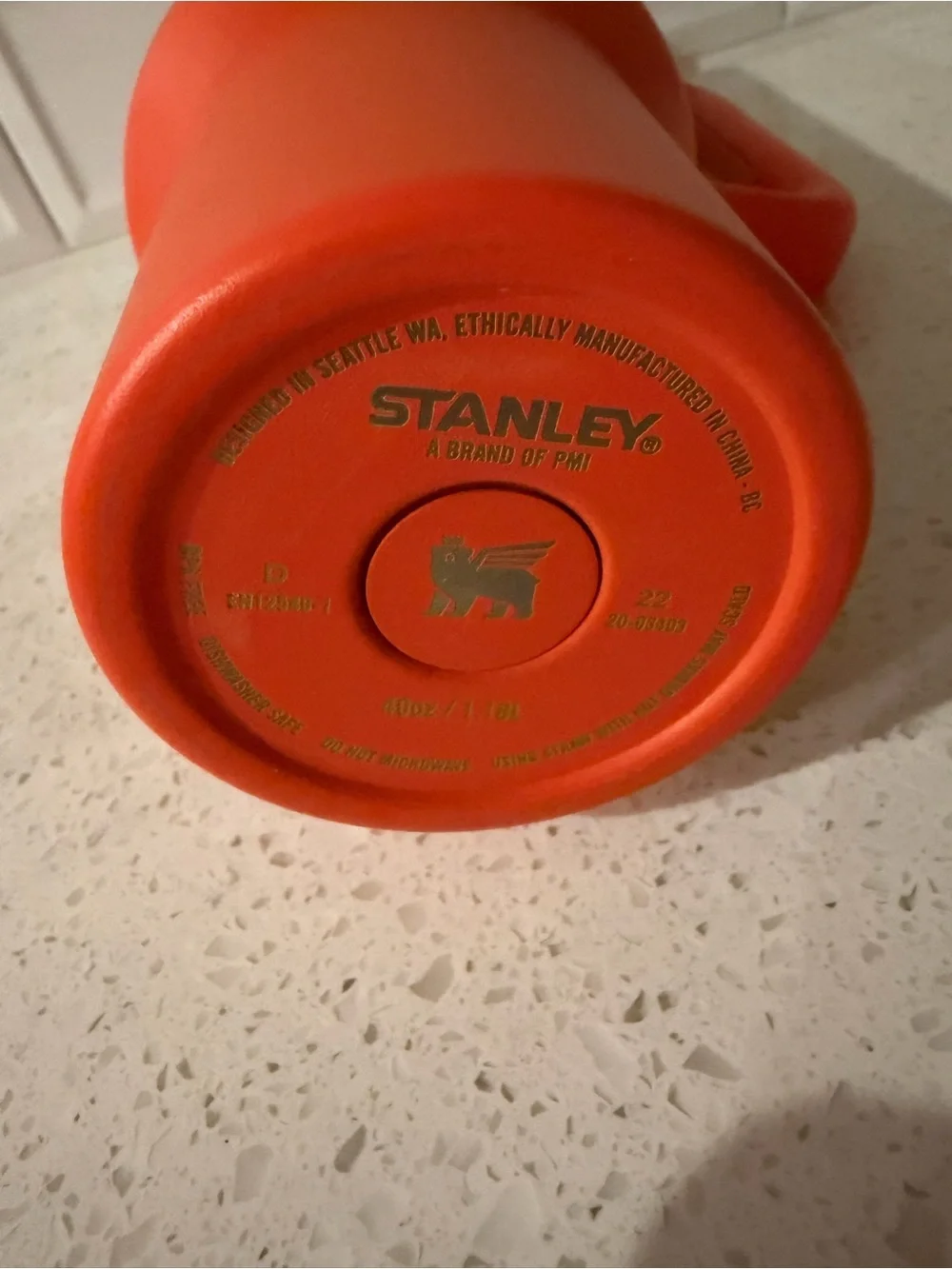 Stanley Orange Insulated Travel Mug with Straw and Handle 40 oz. - Picture 4 of 5